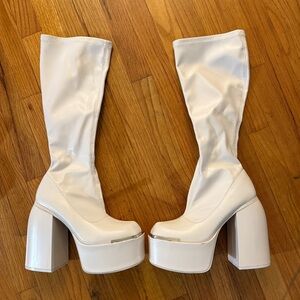 EGO Cream Platform high Boots, US 6/6.5